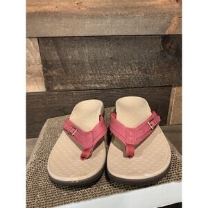 Vionic Patty Pink‎ Leather Sandals Womens 9 Flip Flop Thong Orthotic Buckle